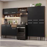 Armário De Cozinha Completa 261Cm Rustic/Preto