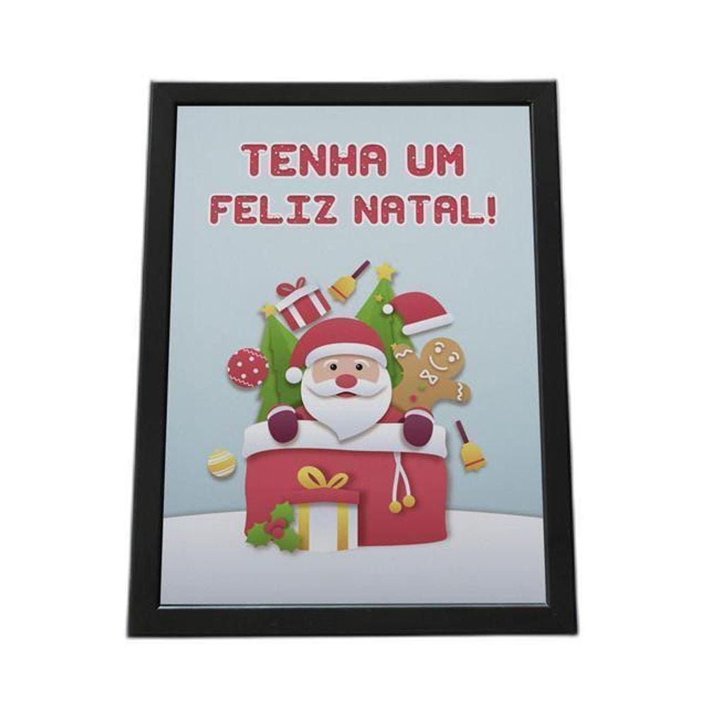 Quadro Com Moldura Tenha Um Feliz Natal