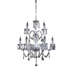 Lustre Pendente Harmonia Cristal 9 Braços Para Led 64 Cm