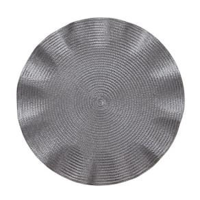 Lugar Americano Redondo Waves Jolitex Cinza 38Cm