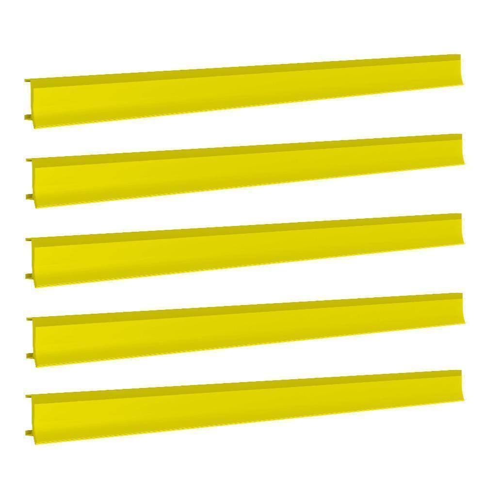 Porta Etiqueta Bandeja Gondola Fit 90 Cm Amarelo Kit Com 10