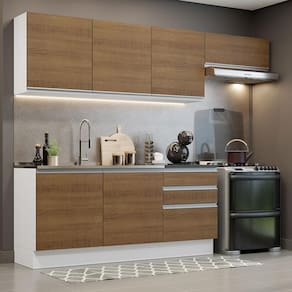 Cozinha Completa 260003 Com Armário E Balcão Branco/Rustic