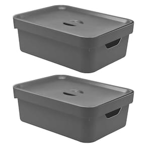 Caixa Plastica Multiuso Organizadora 10,5L OU Cube Cinza