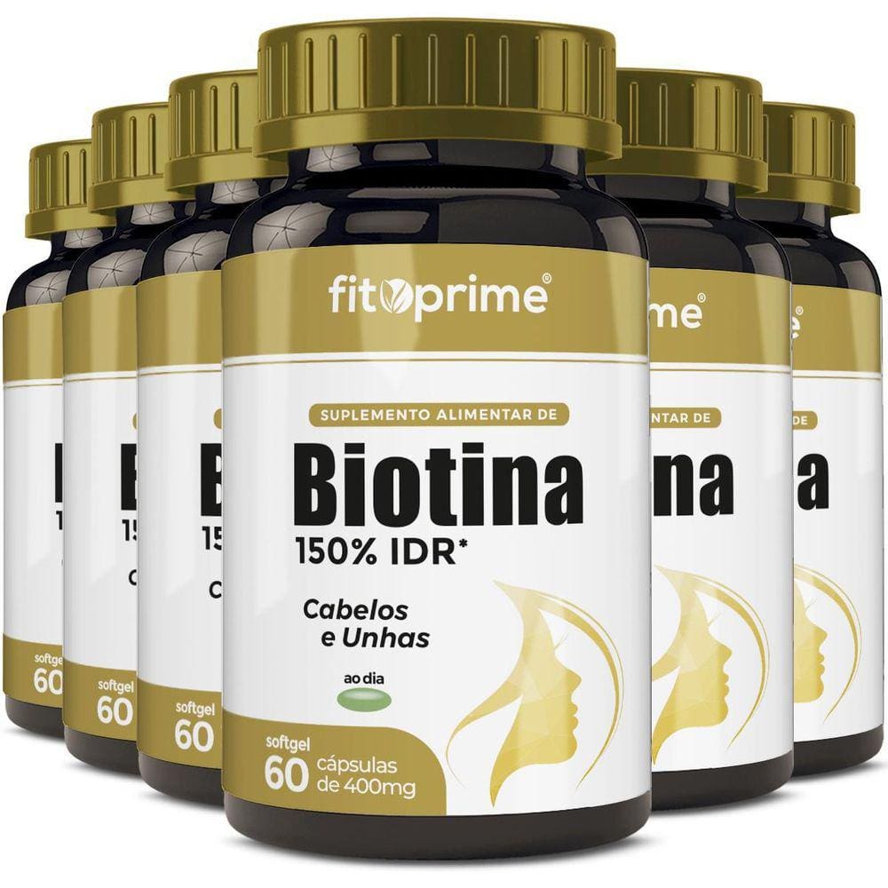 Kit 6 Biotina 150% Cabelos E Unhas Firmeza & Crescimento
