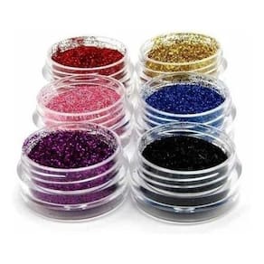 Kit 6 Glitter Unhas Encapsulado Acrigel Fibra Gel