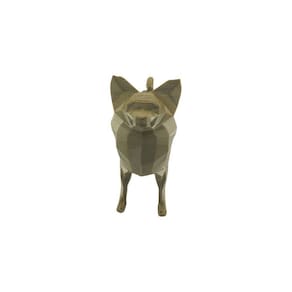 Papillon Em Pé Low Poly Cachorro Pet Decoração 3D