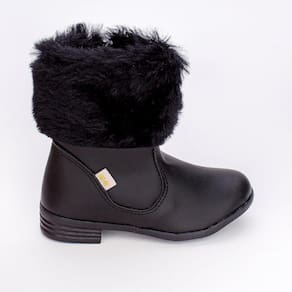 Bota Infantil Feminina Kidy Com Pelo Cano Médio Preto