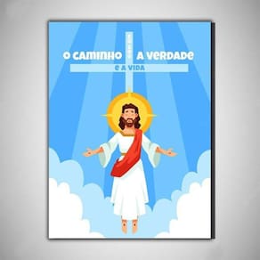 Jesus O Caminho Verdade A Vida Quadro Religioso Mdf 30X20Cm