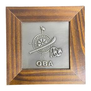 Quadro Obá Orixá Madeira Imbuia e Metal 14,5x14,5cm