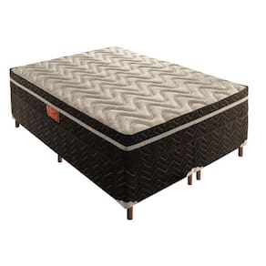 Box Casal Íris 42x138x188cmcom Colchão Casal Molas Extrapedic Íris 28x138x188cm Preto Elegancy