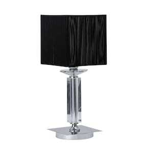 Abajur Luminaria Mesa Hefesto Cristal Led Cúpula Preta 18 X