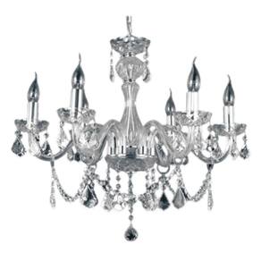 Lustre Pendente Harmonia Cristal 6 Braços Para Led 64 Cm
