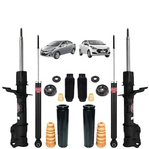 04 Amortecedor Dianteiro+Traseiro Hyundai HB20 2012 A 2019 Kayaba+Kit Bat