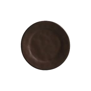 Conjunto 6 Pratos Sobremesa Cerâmica Ocre Preto 20cm - Scalla