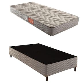 Box Solteiro Galaxy 42x88x188cmcom Colchão Solteiro Quality D33 Duoface 26x88x188cm Rustico Prata