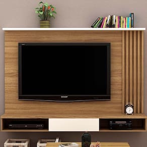 Painel para TV até 65 Pol. Suspenso 180x128,5cm Natural Off White