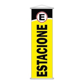 Banner Estacionamento Estacione Sinalização Garagem 100X30Cm
