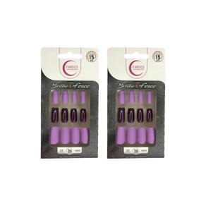 Unhas Postiças Fhaces Brilho E Fosco Lilas Com 36Un- 2Un