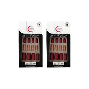 Unhas Postiças Fhaces Brilho E Fosco Vinho-Dou Com 36Un- 2Un