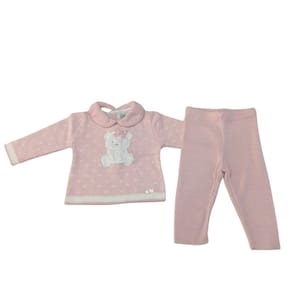 Conjunto Tricot Feminino Infantil Noruega Rosa tam M