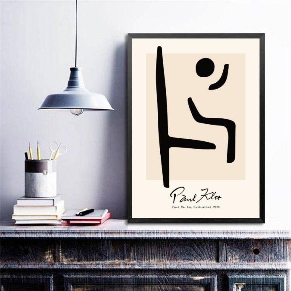 Quadro Minimalista Arte Paul Klee 24X18Cm - Com Vidro