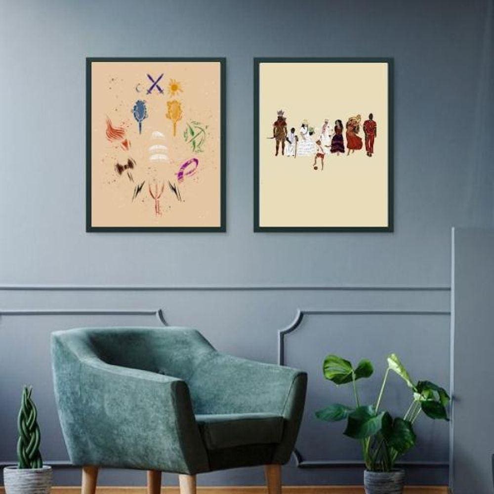 Kit 2 Quadros Orixás Umbanda E Candomblé 33X24Cm