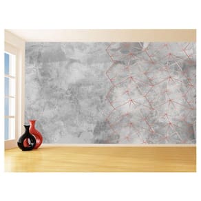 Papel De Parede 3D Concreto Linhas Dourado Rose 3,5M Kkt248