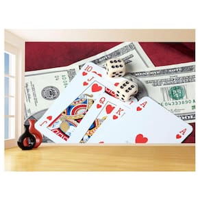 Papel De Parede 3D Salão De Jogos Cartas Poker 3,5M Jcs45