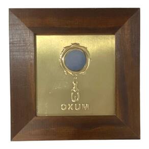 Quadro Oxum Orixá Madeira Imbuia e Metal 14,5x14,5cm