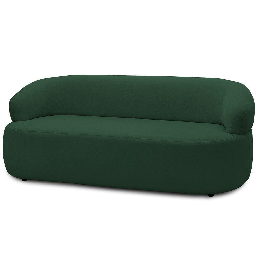 Sofá 3 Lugares Orgânico Sala de Estar Living 170cm Carmen F04 Veludo Verde - Lyam Decor