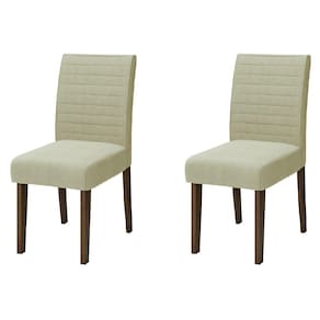 Conjunto Com 2 Cadeiras Estofada Sala de Jantar Onix Creta Cedro / Areia Dobuê