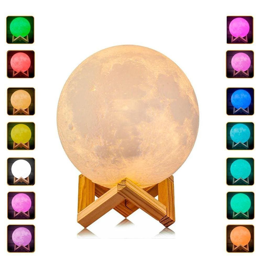 Luminária 3D Lua Cheia Umidificador E Aromatizador Decoração