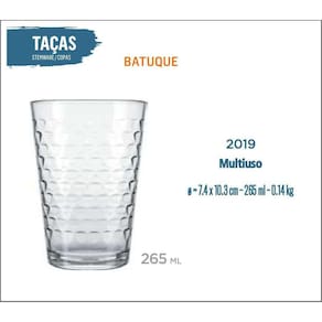 Jogo De 24 Copos Batuque 265Ml - Uso Diário