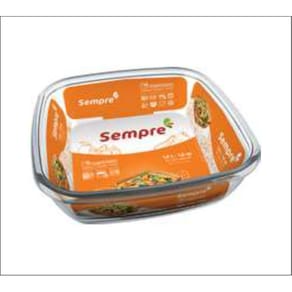 Forma Assadeiras De Vidro Forno Quadrada 1,5Lts Marinex 06
