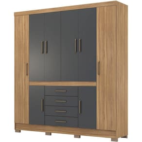 Guarda Roupa Casal 08 Portas 84020 Amendola Grafito Demobile
