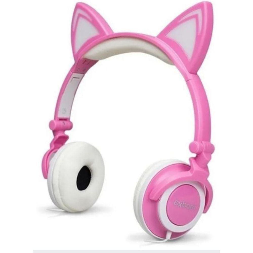 Fone Ouvido Headphone Orelha De Gato Com Led P2 Hf-C22