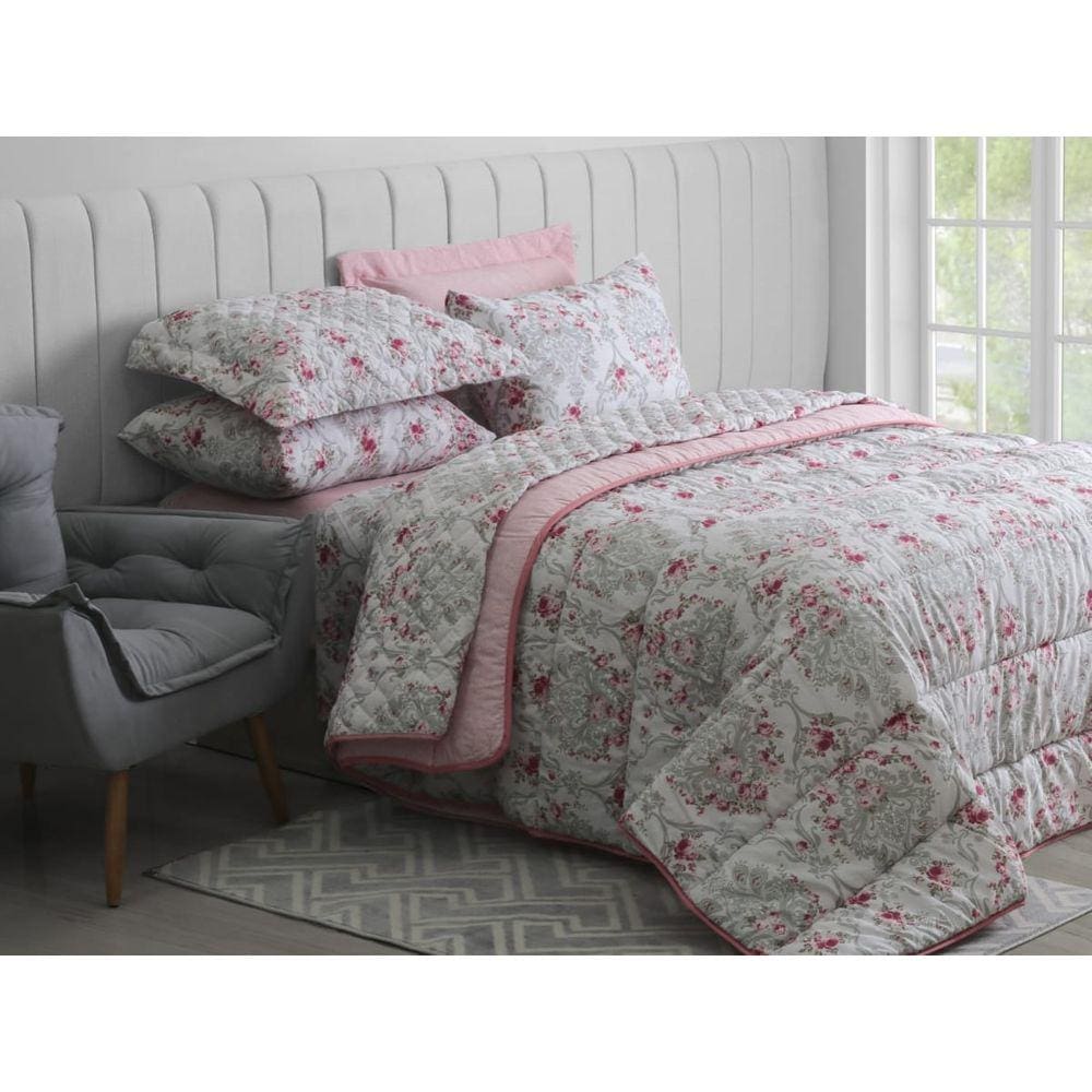 Jogo de Cama Solteiro Duplo 3 Peças Sultan Realce Premium Tamara