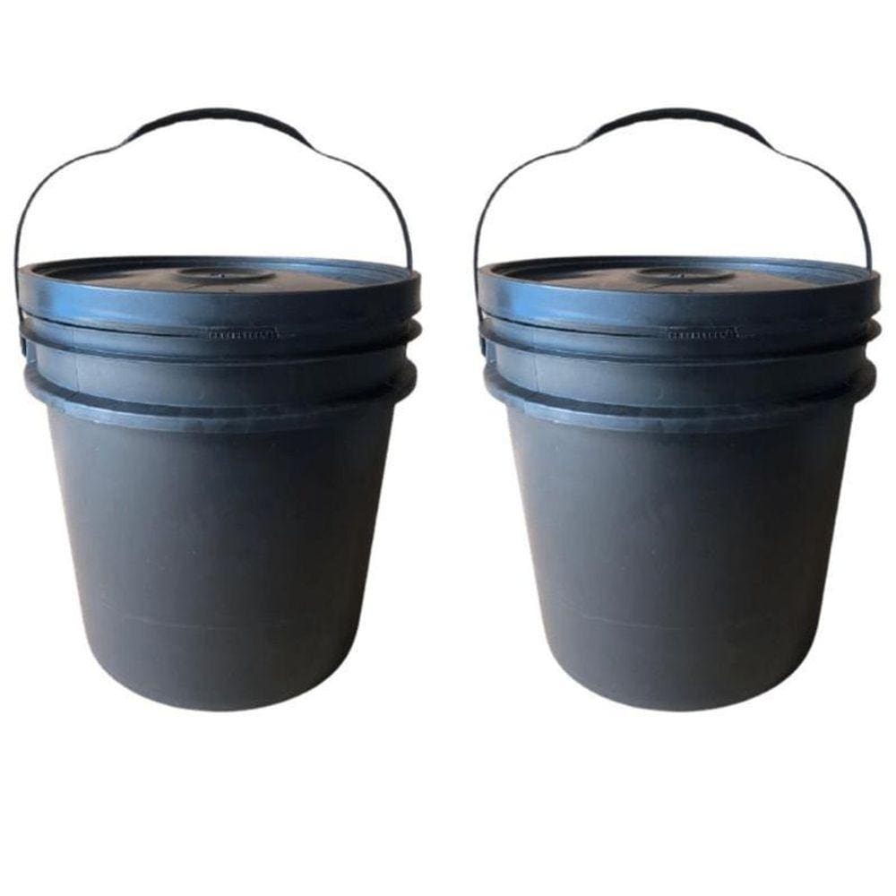 Balde 16L Para Reciclagem E Tampa Lacre - 2 Pçs