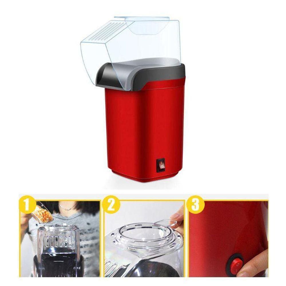 Mini Pipoqueira Elétrica 1200W Sem Óleo Máquina Pipoca 220V