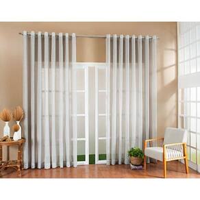 Cortina Luxo Gaze De Linho Cinza 6,00X2,60