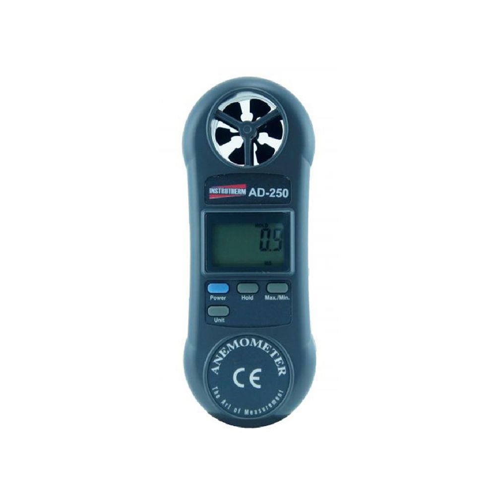 Anemômetro Digital Velocidade Fluxo Ar Faixa 0,4 A 30 M/s 5 Unidades Hold Ad-250 Portátil Instrutherm Com Certificado