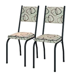Conjunto Com 2 Cadeiras Tubular Diana Preto Fosco Assento Cedro Artefamol