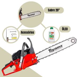 Motosserra Profissional Toyama TCS58F GII-20SN a Gasolina 54.5CC 13.500RPM Sabre de 20" + Oleo Stihl Castrol 2T