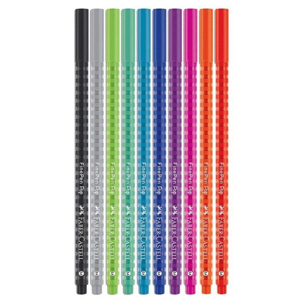 Caneta Fine Pen Pop Faber Castell Ponta Fina 0.4Mm 10 Cores