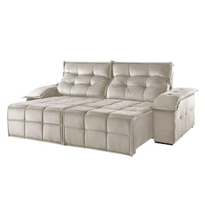Sofá 2 Lugares Retrátil E Reclinável Martins M-122 Veludo Creme