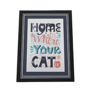 Quadro Com Moldura Home Where Your Cat