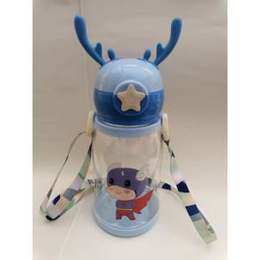 Garrafa Alce Azul Estampa Heroi 550 Ml Água Infantil Criança