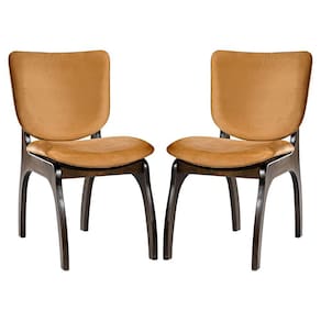Kit 2 Cadeiras para Sala de Estar 44 x 86 Cm Irlanda Madeira Maciça Tabaco Suede Terracota L79 - RMI