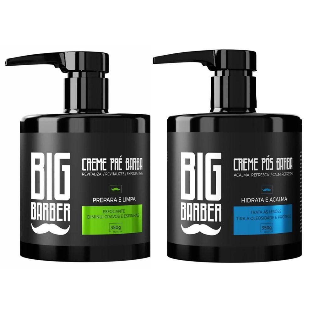 Kit Creme Pré E Pós Barba Big Barber 350 Ml Menthol Lemon