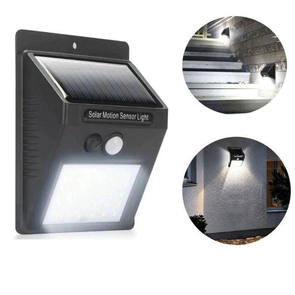 Luminária Solar Externa 30 Led Com Sensor De Presença 6W
